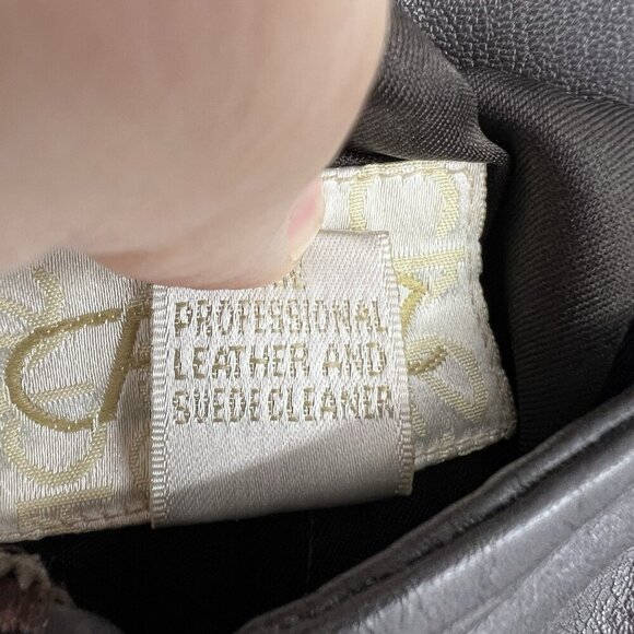 Vintage Cache Brown Leather Pants Size 4 90's Y2K Straight - Picture 6 of 8